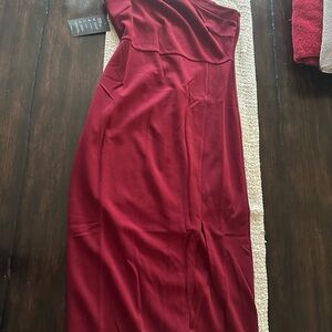 Elegant Asymmetrical Red Dress